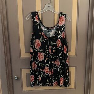 Torrid Black and Pink Floral Tank Top